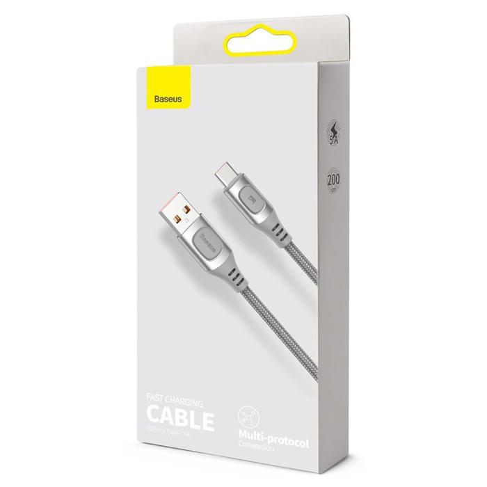 BASEUS καλώδιο USB σε USB Type-C CATSS-B0S, 5A, 2m, γκρι | eLabstore.gr BASEUS καλώδιο USB σε USB Type-C CATSS-B0S, 5A, 2m, γκρι | Αξεσουάρ κινητών | elabstore.gr
