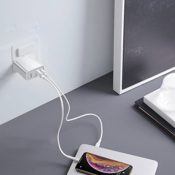 BASEUS φορτιστής τοίχου CCFS-C02, USB & USB Type-C, 30W, λευκός | eLabstore.gr BASEUS φορτιστής τοίχου CCFS-C02, USB & USB Type-C, 30W, λευκός | Αξεσουάρ κινητών | elabstore.gr