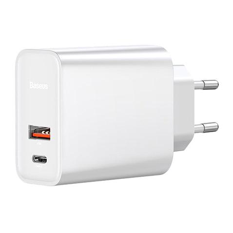 BASEUS φορτιστής τοίχου CCFS-C02, USB & USB Type-C, 30W, λευκός | eLabstore.gr BASEUS φορτιστής τοίχου CCFS-C02, USB & USB Type-C, 30W, λευκός | Αξεσουάρ κινητών | elabstore.gr