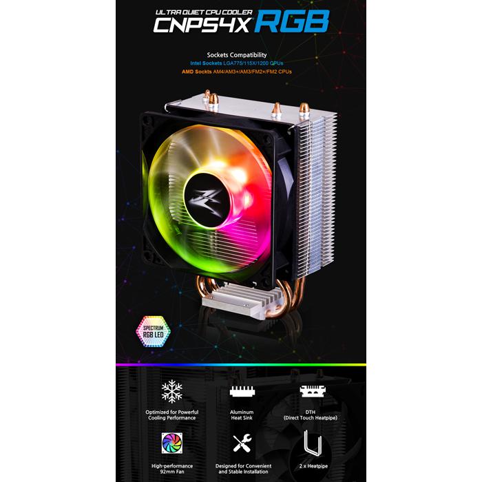 ZALMAN ψύκτρα για CPU CNPS4X-RGB, 2000rpm, 28dBA, 44CFM, 95W | eLabstore.gr ZALMAN ψύκτρα για CPU CNPS4X-RGB, 2000rpm, 28dBA, 44CFM, 95W | PC & Αναβάθμιση | elabstore.gr
