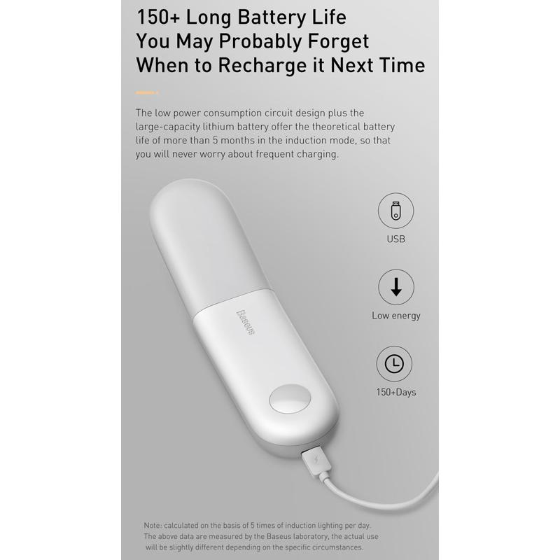 BASEUS LED φωτιστικό DGSUN-GA02, με αισθητήρες φωτός και σώματος, λευκό | eLabstore.gr BASEUS LED φωτιστικό DGSUN-GA02, με αισθητήρες φωτός και σώματος, λευκό | Φωτισμός | elabstore.gr