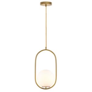 POWERTECH φωτιστικό οροφής HLL-0032, E27, 20x40cm, μεταλλικό, χρυσό | Φωτισμός | elabstore.gr