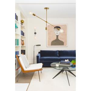 POWERTECH φωτιστικό οροφής HLL-0033, 2x E27, 100x40cm, μεταλλικό, χρυσό | Φωτισμός | elabstore.gr