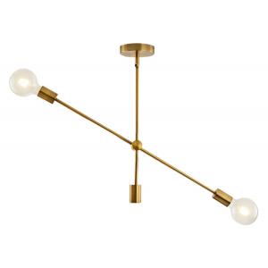 POWERTECH φωτιστικό οροφής HLL-0033, 2x E27, 100x40cm, μεταλλικό, χρυσό | Φωτισμός | elabstore.gr