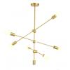 POWERTECH φωτιστικό οροφής HLL-0034, 6x E27, 100x40cm, μεταλλικό, χρυσό | Φωτισμός | elabstore.gr