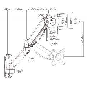 BRATECK επιτοίχια βάση LDA32-112, για οθόνη 17"-32", 9kg | Αναλώσιμα - Είδη Γραφείου | elabstore.gr