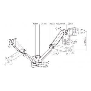 BRATECK επιτοίχια βάση LDA32-112, για 2 οθόνες 17"-32", 9kg | Αναλώσιμα - Είδη Γραφείου | elabstore.gr