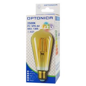 OPTONICA LED Λάμπα ST64 1305, 8W, 2500K, E27, 700LM | Φωτισμός | elabstore.gr
