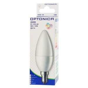 OPTONICA LED Λάμπα Candle C37 1461, 6W, 4500K, E14, 480LM | Φωτισμός | elabstore.gr