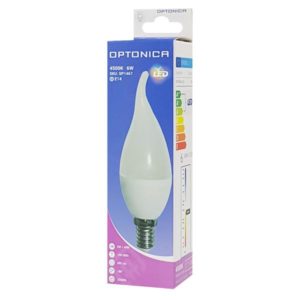 OPTONICA LED Λάμπα Candle C37 1467, 6W, 4500K, E14, 480LM | Φωτισμός | elabstore.gr