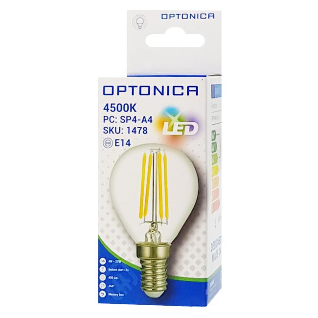 OPTONICA LED Λάμπα G45 Filament 1478, 4W, 4500K, E14, 400LM | eLabstore.gr OPTONICA LED Λάμπα G45 Filament 1478, 4W, 4500K, E14, 400LM | Φωτισμός | elabstore.gr