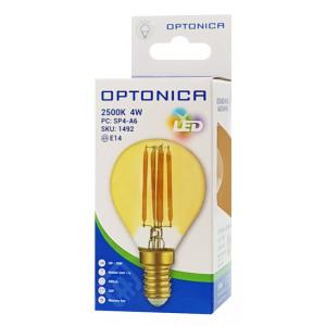 OPTONICA LED Λάμπα G45 Filament 1492, 4W, 2500K, E14, 400LM | Φωτισμός | elabstore.gr