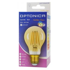 OPTONICA LED Λάμπα A60 Filament 1796, 8W, 2500K, E27, 700LM | Φωτισμός | elabstore.gr