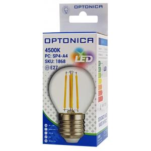OPTONICA LED Λάμπα G45 Filament 1868, 4W, 4500K, E27, 400LM | Φωτισμός | elabstore.gr