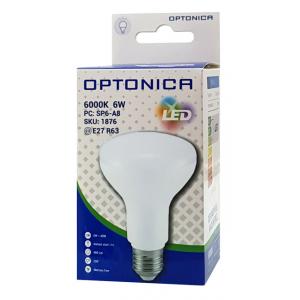 OPTONICA LED Λάμπα R63 1876, 6W, 6000K, E27, 480LM | Φωτισμός | elabstore.gr