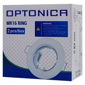 OPTONICA μεταλλικό πλαίσιο spot για MR16 5071, χωνευτό, 82x28mm, 2τμχ | Φωτισμός | elabstore.gr