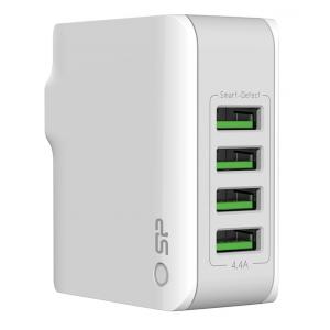 SILICON POWER φορτιστής τοίχου WC104P, 4x USB, UK/EU/AU/US, 4.4Α, λευκός | eLabstore.gr SILICON POWER φορτιστής τοίχου WC104P, 4x USB, UK/EU/AU/US, 4.4Α, λευκός | Αξεσουάρ κινητών | elabstore.gr
