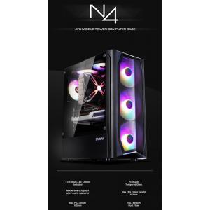 ZALMAN PC case ATX mid tower N4, 396x204x446mm, 6x RGB fans | PC & Αναβάθμιση | elabstore.gr