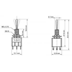 GOOBAY διακόπτης 10023, 6-pin, ON-OFF-ON, 3A 250V, 5τμχ | Εργαλεία | elabstore.gr