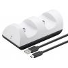 GOOBAY φορτιστής χειριστηρίου PS5 DualSense 52765, 2x output, λευκός | Συνοδευτικά PC | elabstore.gr