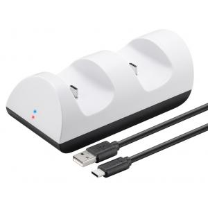 GOOBAY φορτιστής χειριστηρίου PS5 DualSense 52765, 2x output, λευκός | Συνοδευτικά PC | elabstore.gr