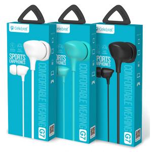 CELEBRAT earphones με μικρόφωνο G7, 3.5mm, 1.2m, μαύρα | Αξεσουάρ κινητών | elabstore.gr