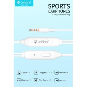 CELEBRAT earphones με μικρόφωνο G7, 3.5mm, 1.2m, μπλε | Αξεσουάρ κινητών | elabstore.gr