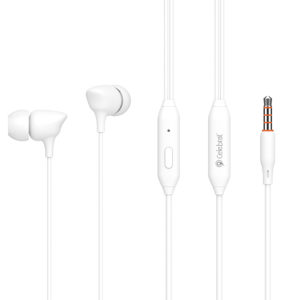 CELEBRAT earphones με μικρόφωνο G7, 3.5mm, 1.2m, λευκά | Αξεσουάρ κινητών | elabstore.gr