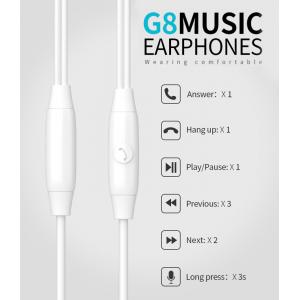 CELEBRAT earphones με μικρόφωνο G8, 3.5mm, 1.2m, λευκά | eLabstore.gr CELEBRAT earphones με μικρόφωνο G8, 3.5mm, 1.2m, λευκά | Αξεσουάρ κινητών | elabstore.gr