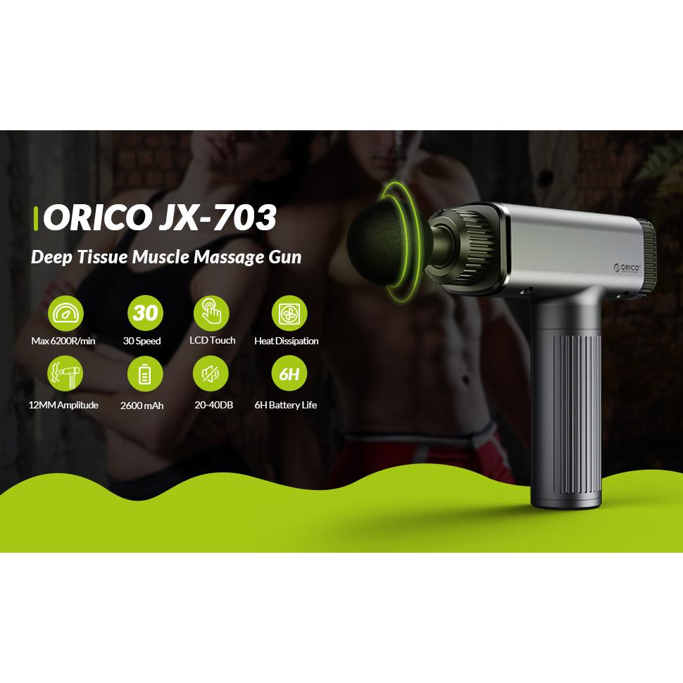 ORICO πιστόλι μασάζ JX-703, 30 επίπεδα ταχύτητας, 6 κεφάλες, γκρι | eLabstore.gr ORICO πιστόλι μασάζ JX-703, 30 επίπεδα ταχύτητας, 6 κεφάλες, γκρι | Οικιακές & Προσωπικές Συσκευές | elabstore.gr