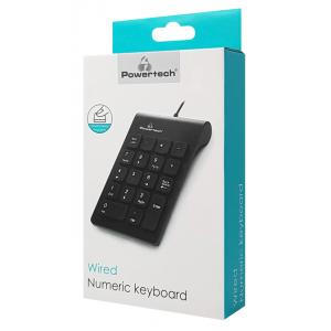 POWERTECH ενσύρματο αριθμητικό πληκτρολόγιο PT-938, USB, μαύρο | Συνοδευτικά PC | elabstore.gr