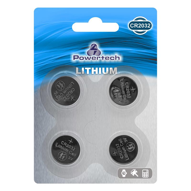 POWERTECH Μπαταρία λιθίου PT-950, CR2032 3V, 4τμχ | eLabstore.gr POWERTECH Μπαταρία λιθίου PT-950, CR2032 3V, 4τμχ | Μπαταρίες | elabstore.gr
