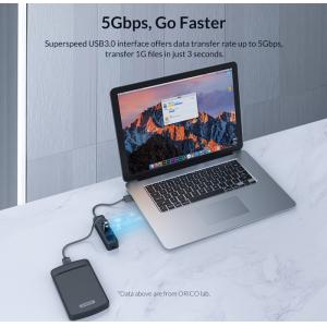 ORICO USB 3.0 Hub TWU3-4A, 4x USB 3.0, 1x USB Type-C, μαύρο | Συνοδευτικά PC | elabstore.gr