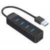 ORICO USB 3.0 Hub TWU3-4A, 4x USB 3.0, 1x USB Type-C, μαύρο | Συνοδευτικά PC | elabstore.gr
