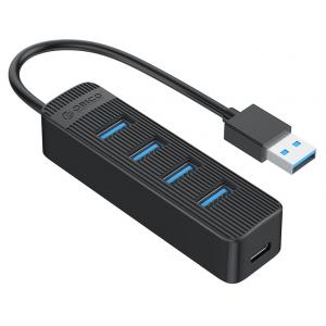 ORICO USB 3.0 Hub TWU3-4A, 4x USB 3.0, 1x USB Type-C, μαύρο | Συνοδευτικά PC | elabstore.gr