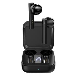 CELEBRAT earphones με θήκη φόρτισης W12, True Wireless, μαύρα | Αξεσουάρ κινητών | elabstore.gr