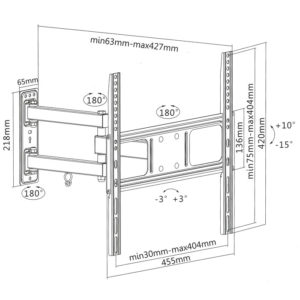 SUPERIOR 32-55 FULL MOTION EXTRA SLIM TV WALL MOUNT | eLabstore.gr
