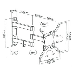 SUPERIOR 13-42 FULL MOTION EXTRA SLIM TV WALL MOUNT | ΕΙΚΟΝΑ / ΗΧΟΣ | elabstore.gr