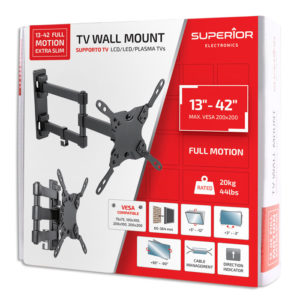SUPERIOR 13-42 FULL MOTION EXTRA SLIM TV WALL MOUNT | ΕΙΚΟΝΑ / ΗΧΟΣ | elabstore.gr