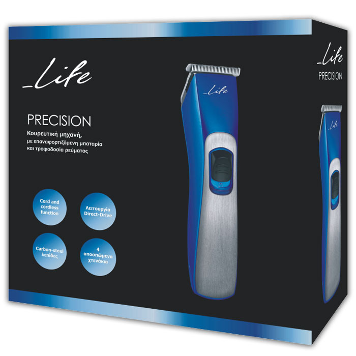 LIFE Precision Hair Clipper Cord & Cordless, Blue | eLabstore.gr LIFE Precision Hair Clipper Cord & Cordless, Blue - Image 6