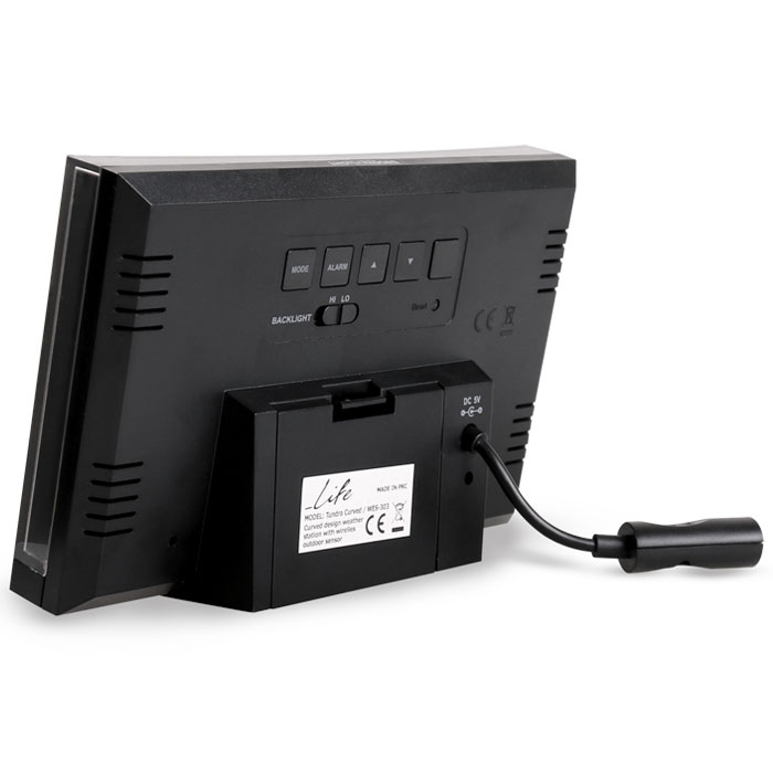 LIFE Tundra Curved Weather station with adaptor & wireless outdoor sensor,clock& | eLabstore.gr LIFE Tundra Curved Weather station with adaptor & wireless outdoor sensor,clock& - Image 6
