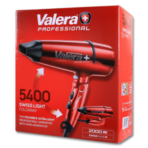 VALERA SWISS LIGHT 5400T RED FOLDAWAY HAIRDRYER IONIC 2000W | eLabstore.gr