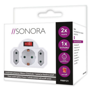 SONORA PAW121 ΛΕΥΚΟΣ ΑΝΤΑΠΤΟΡΑΣ ΣΟΥΚΟ + ΔΙΠΟΛΙΚΟΣ 2Θ ΜΕ ΔΙΑΚΟΠΤΗ | ΦΩΤΙΣΜΟΣ / ΗΛΕΚΤΡΟΛΟΓΙΚΑ | elabstore.gr