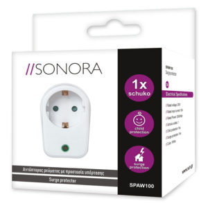 SONORA SPAW100 ΛΕΥΚΟΣ ΑΝΤΑΠΤΟΡΑΣ ΥΠΕΡΤΑΣΗΣ 1χΣΟΥΚΟ | ΦΩΤΙΣΜΟΣ / ΗΛΕΚΤΡΟΛΟΓΙΚΑ | elabstore.gr