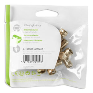NEDIS CSGP41942ME Satellite & Antenna Adapter F Male - F Female 10 pieces Metal | ΚΑΛΩΔΙΑ / ADAPTORS | elabstore.gr
