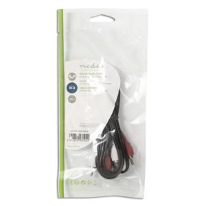 NEDIS CAGP24200BK15 Stereo Audio Cable 2x RCA Male - 2x RCA Male 1.5 m Black | ΚΑΛΩΔΙΑ / ADAPTORS | elabstore.gr
