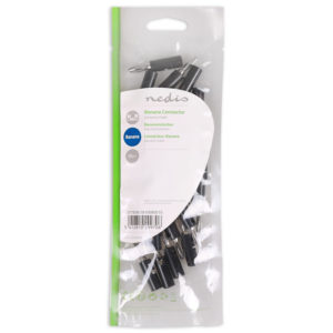 NEDIS CAVC26900BK Banana Connector Banana Male 25 pieces Black | ΚΑΛΩΔΙΑ / ADAPTORS | elabstore.gr