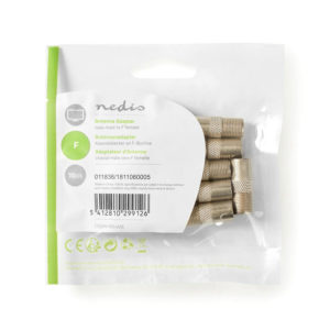 NEDIS CSGP41954ME Satellite & Antenna Adapter Coax Male - F Female 10 pieces Met | ΚΑΛΩΔΙΑ / ADAPTORS | elabstore.gr