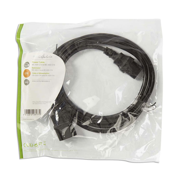 NEDIS CEGP10500BK20 Power Cable IEC-320-C14 - IEC-320-C13 2.0 m Black | eLabstore.gr NEDIS CEGP10500BK20 Power Cable IEC-320-C14 - IEC-320-C13 2.0 m Black | ΚΑΛΩΔΙΑ / ADAPTORS | elabstore.gr