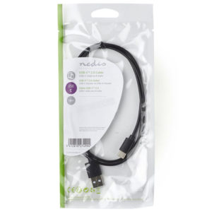 NEDIS CCGP60600BK10 USB 2.0 Cable Type-C Male - A Male 1.0 m Black | ΚΑΛΩΔΙΑ / ADAPTORS | elabstore.gr